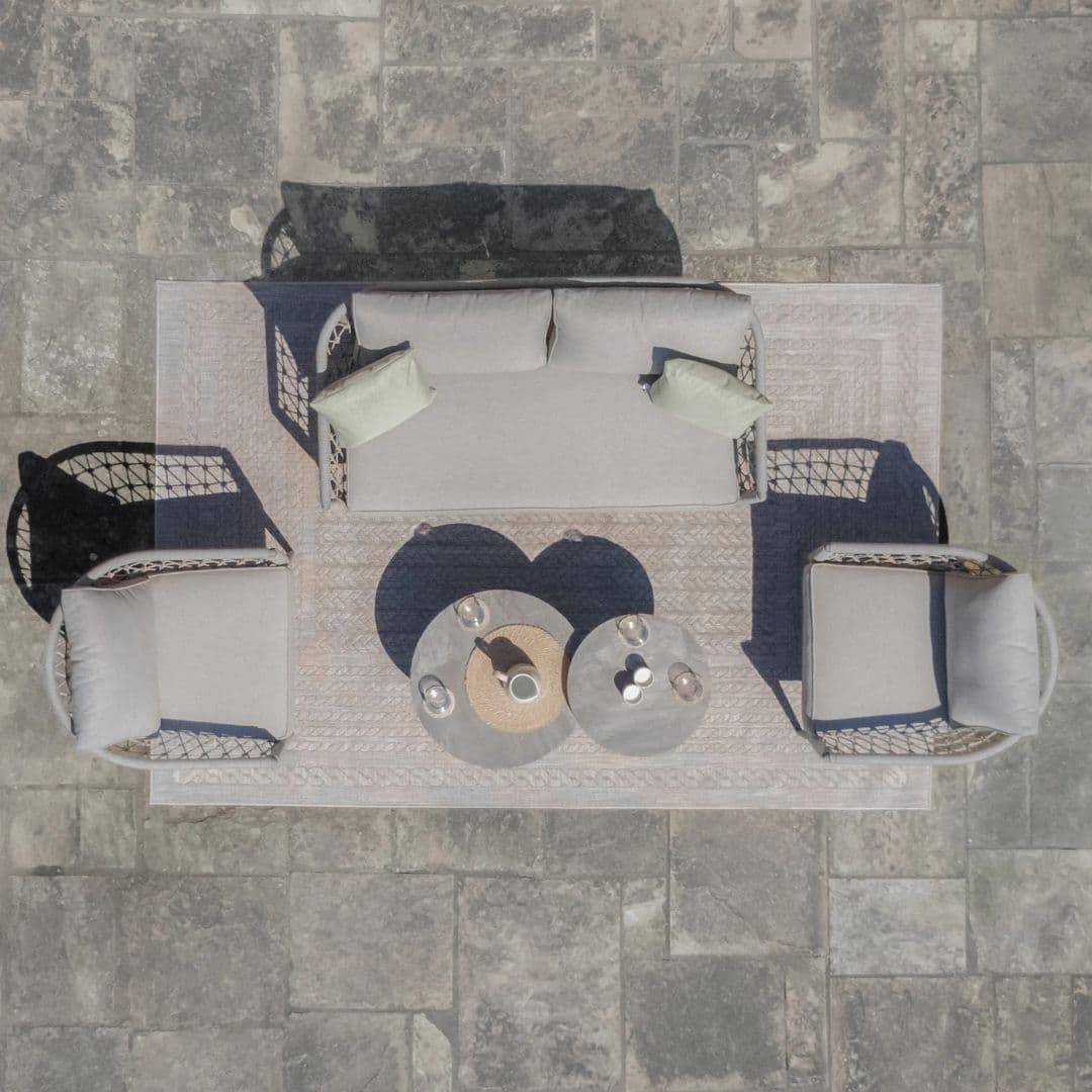 Cool linen with dawn grey frame 2 Seat Sofa Set with Rectangular Coffee Table #colour_cool linen with dawn grey frame