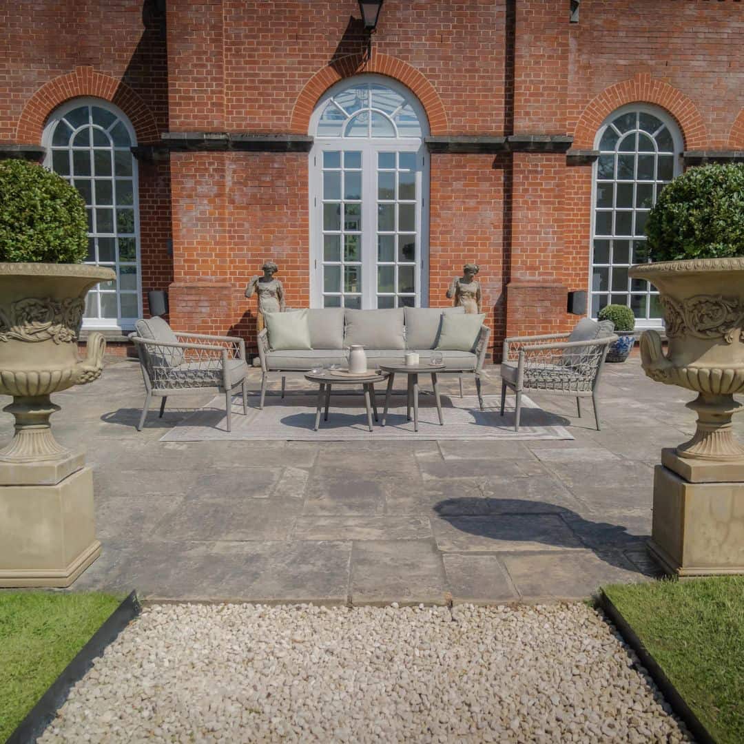 Cool linen with dawn grey frame 3 Seat Sofa Set with pair of Coffee Tables #colour_cool linen with dawn grey frame