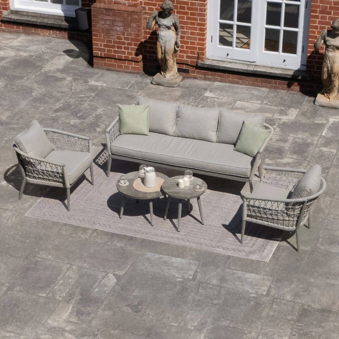 Cool linen with dawn grey frame 3 Seat Sofa Set with pair of Coffee Tables #colour_cool linen with dawn grey frame