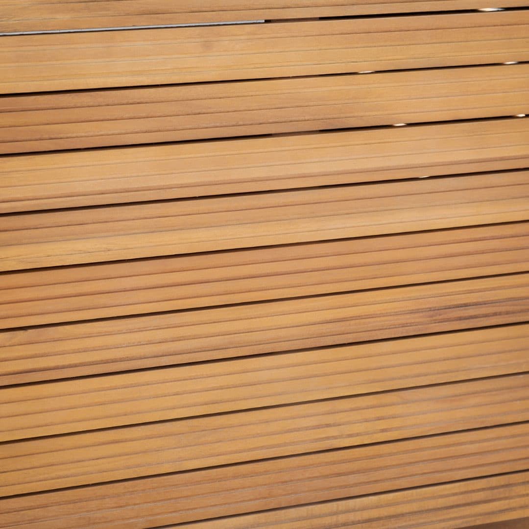 Acacia wood and a composite concrete worktop outdoor kitchen unit.
