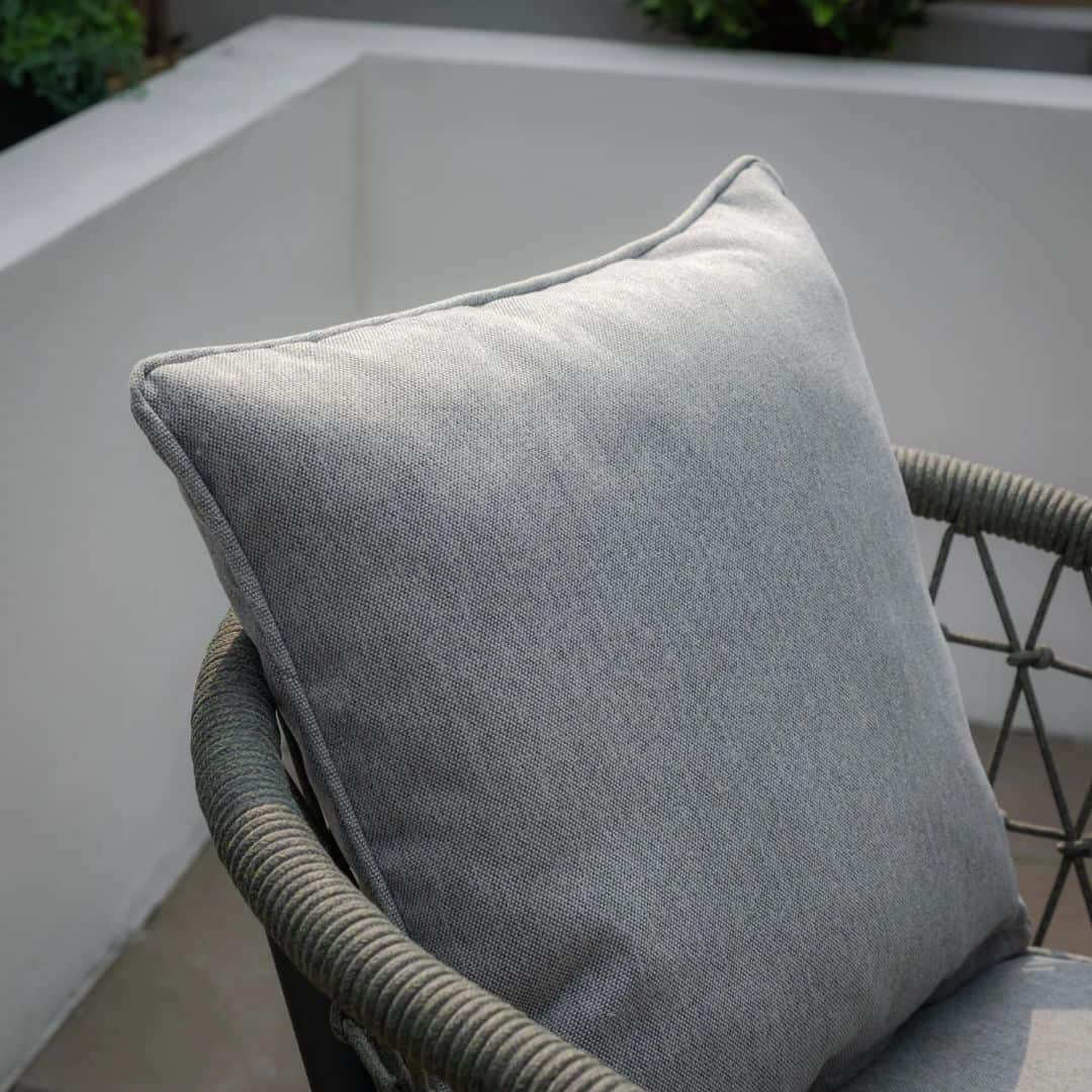 Ivy Green Rope Weave 6 Seat Oval Dining Set #colour_ivy green with charcoal frame