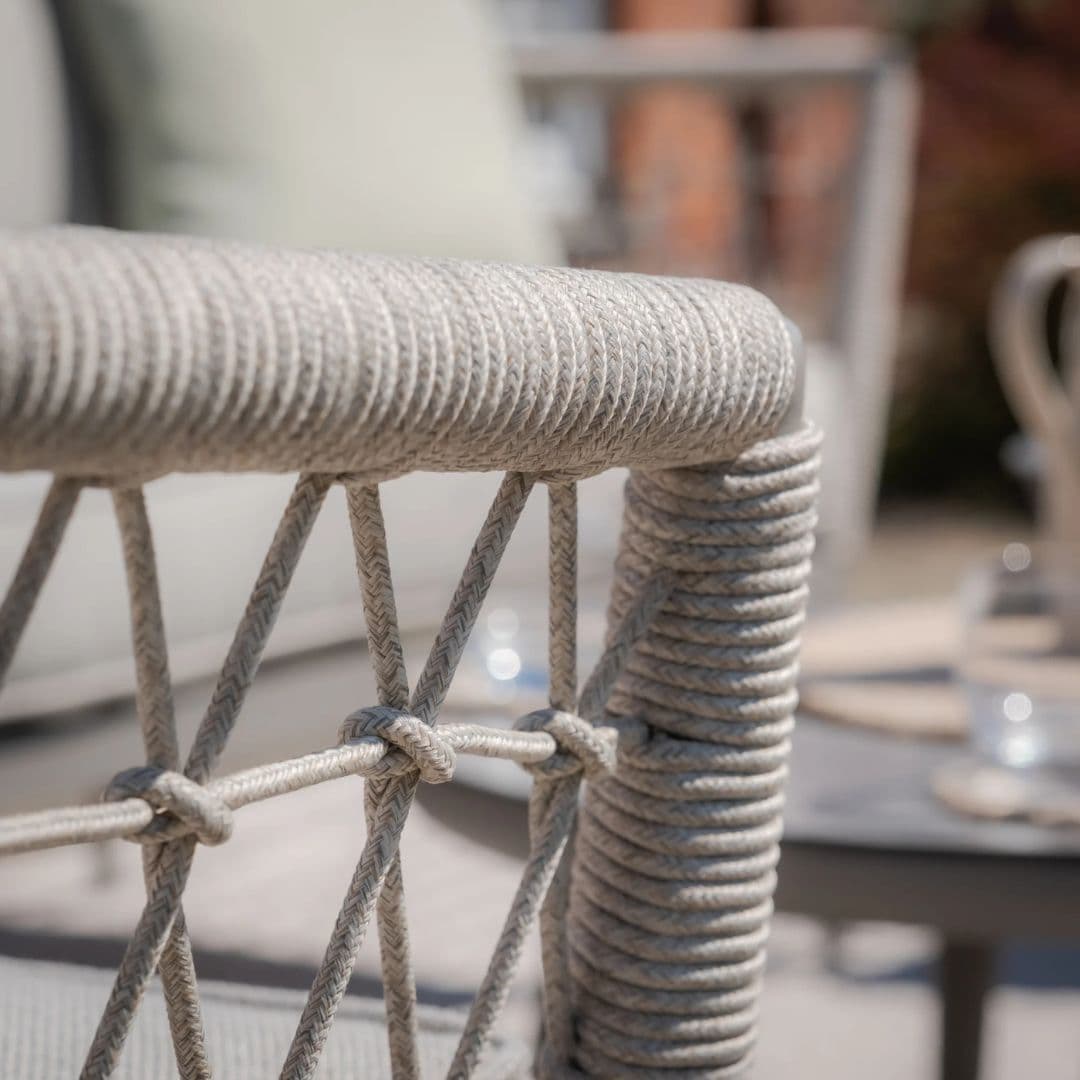 Cool linen rope weave Large corner sofa set with matching coffee tables #colour_cool linen with dawn grey frame