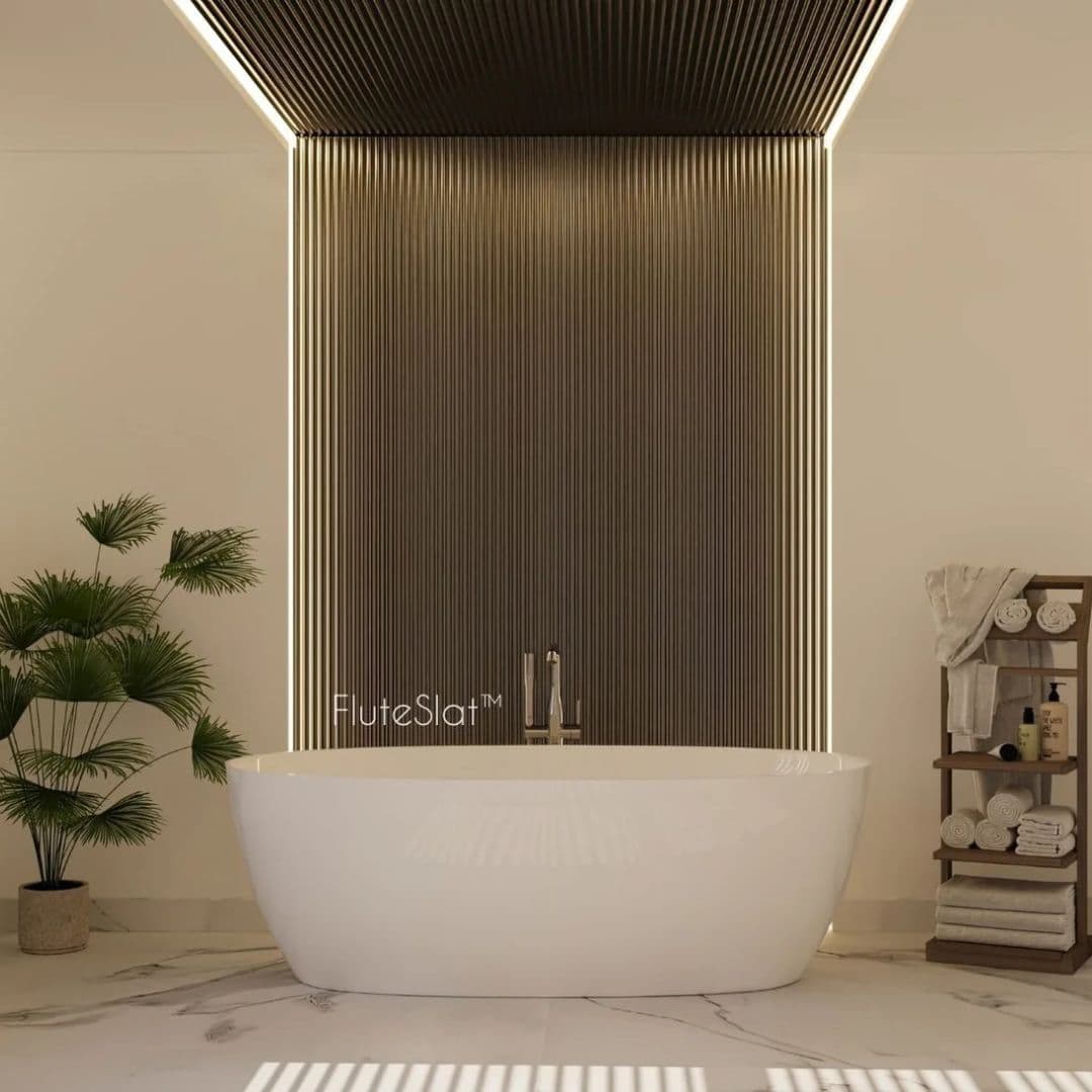 FluteSlat London - Grey Steel Wall Panel