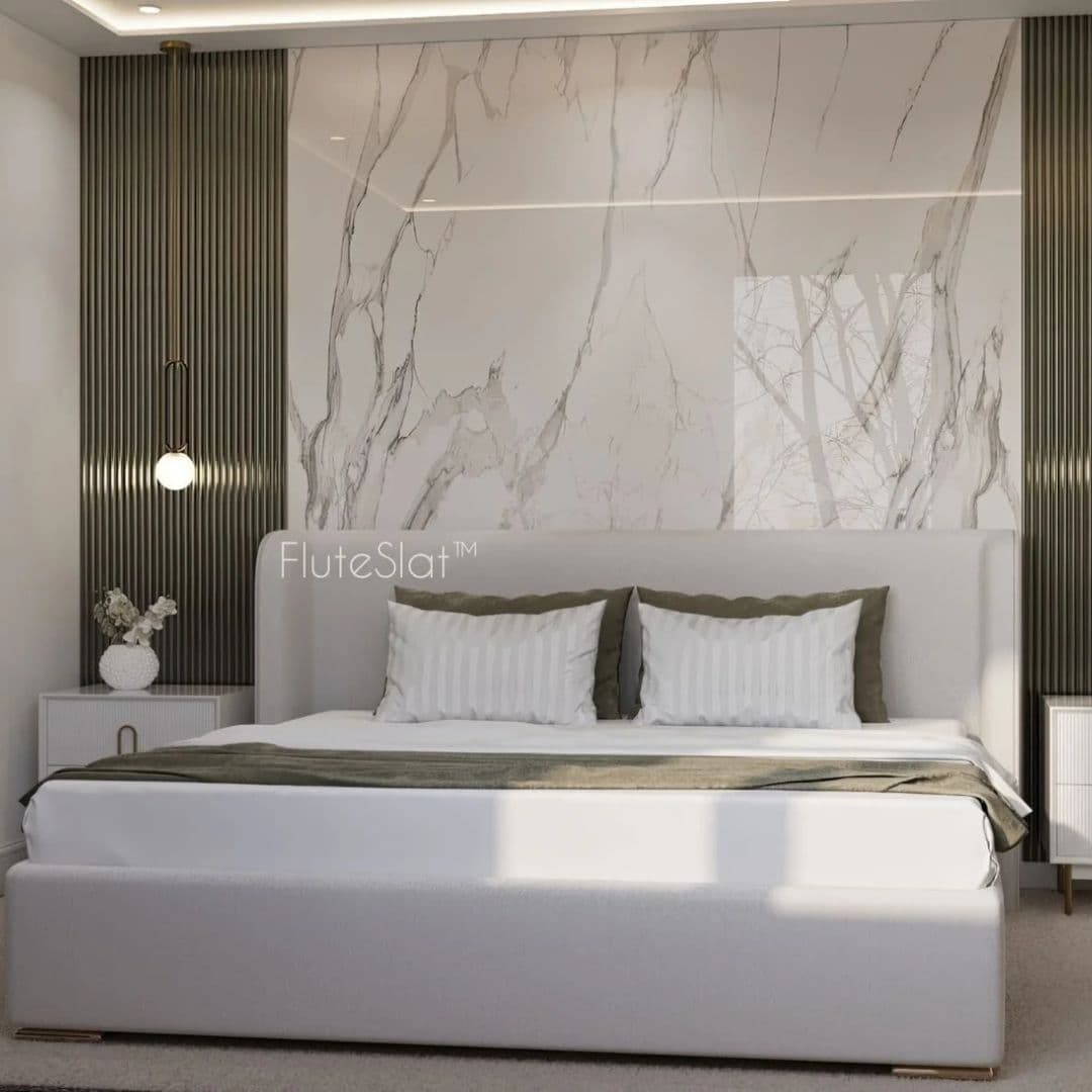 FluteSlat London - Grey Steel Wall Panel