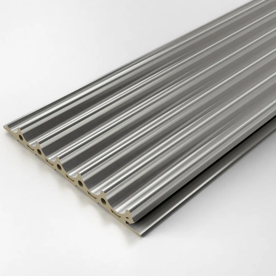 FluteSlat London - Grey Steel Wall Panel