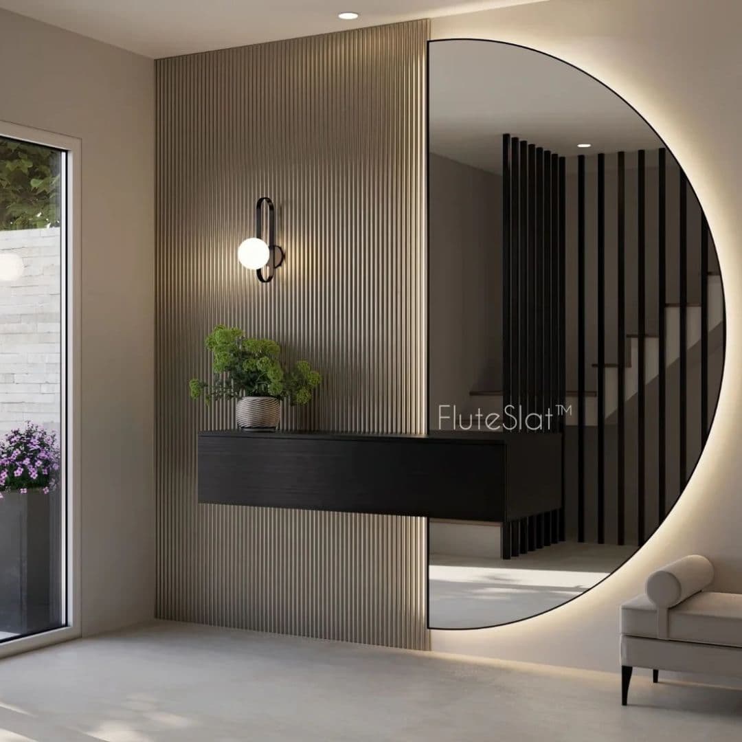 FluteSlat London - Rose Stone Wall Panel