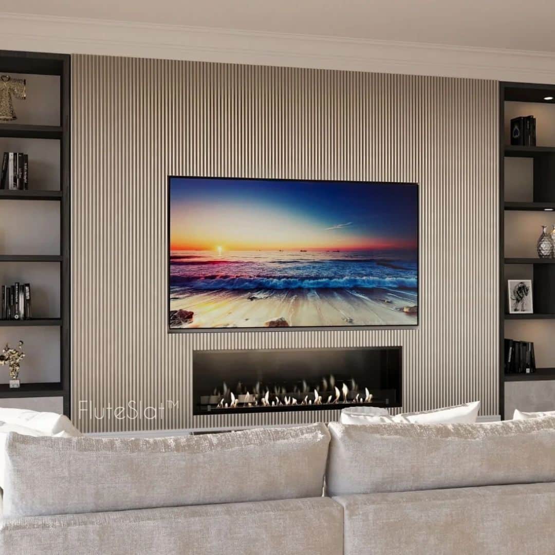 FluteSlat London - Rose Stone Wall Panel
