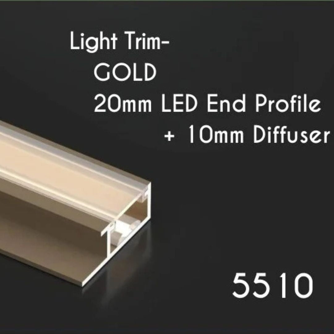 LED Light Trim - 20mm End Profile & 10mm Diffuser