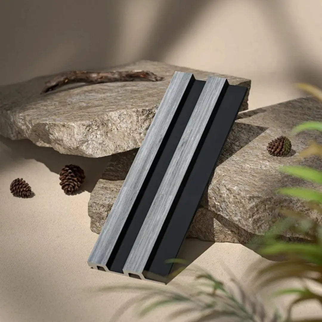 Residence – Grey Oak & Black Waterproof Wall Panel • Pack of 4