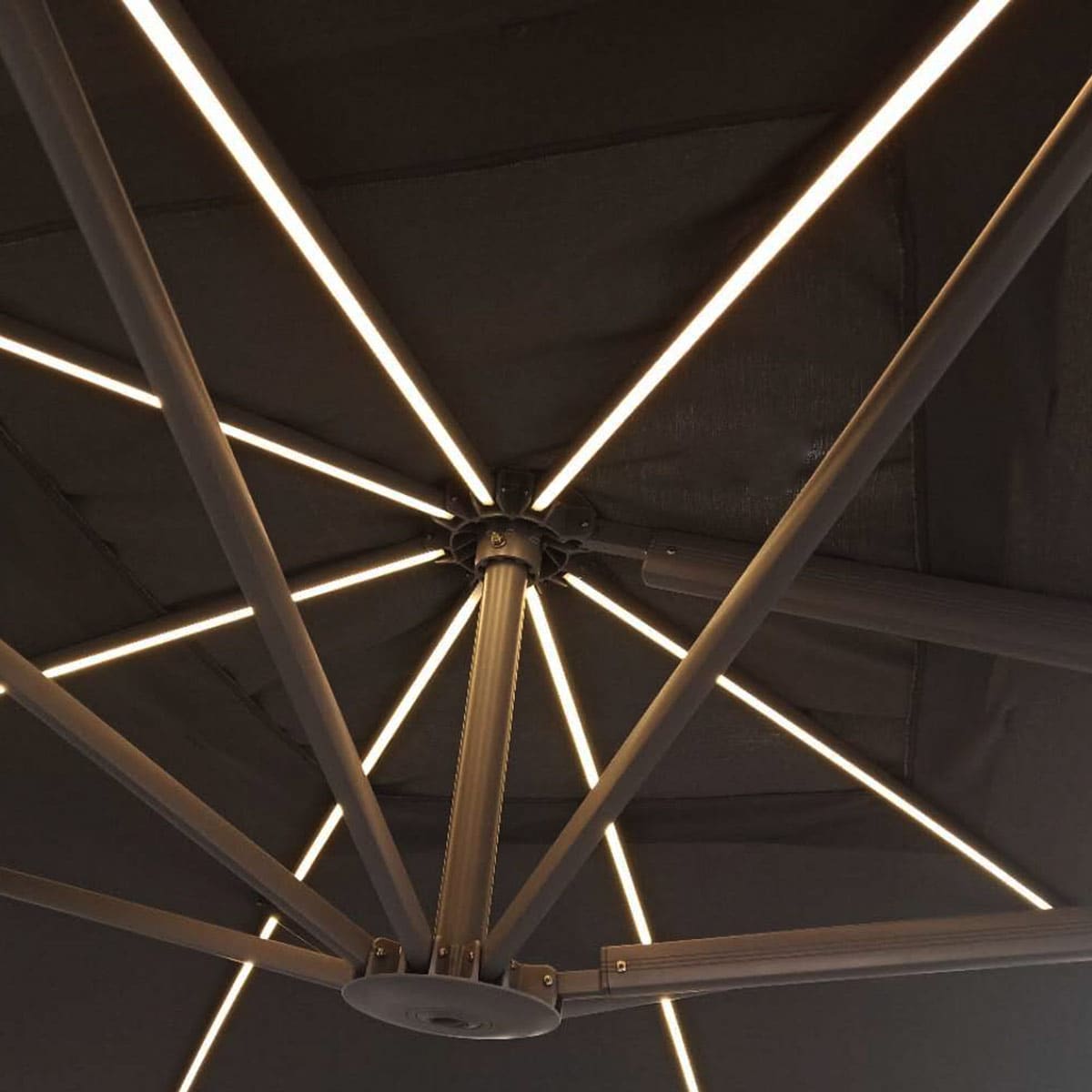 LED lights underneath the parasol