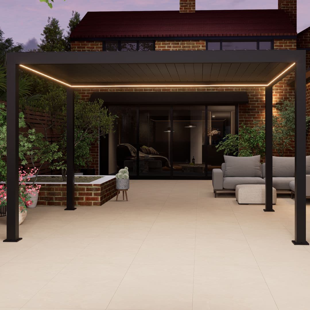 3m x 4m Anthracite Grey Motorised Roof Pergola