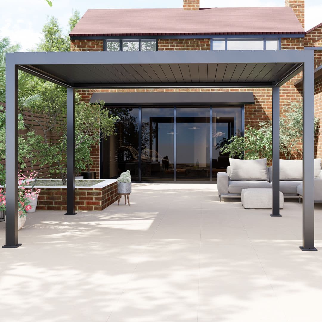 3m x 4m Anthracite Grey Motorised Roof Pergola