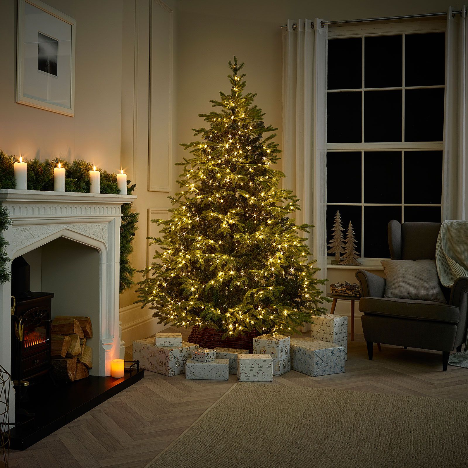 Pre-Lit Brewer Spruce Artificial Christmas Tree