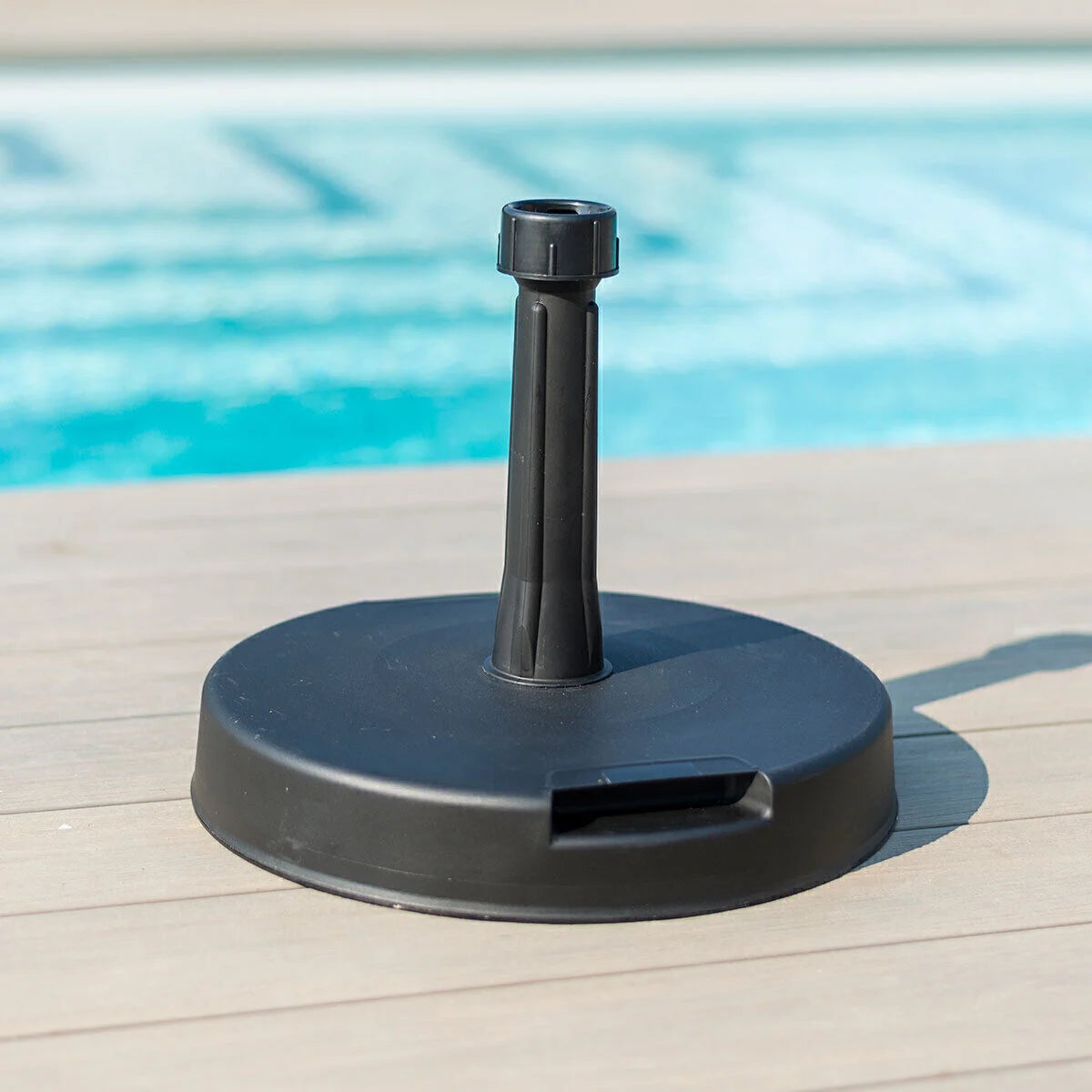 Black 15kg Concrete Round Parasol Base