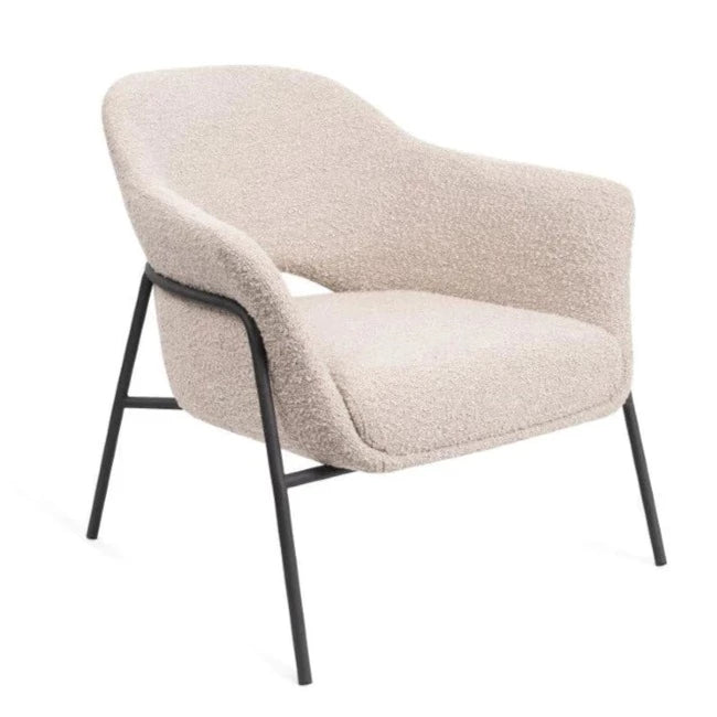 Boucle Black Framed Accent Chair