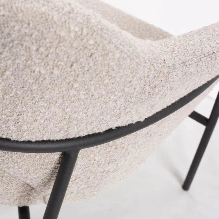 Boucle Black Framed Accent Chair