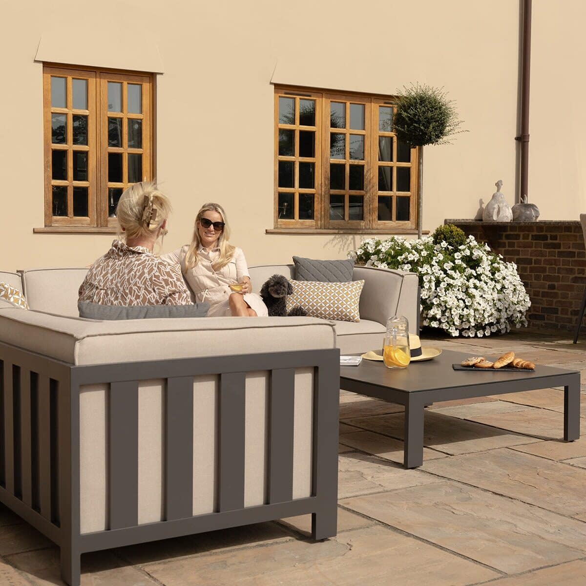 Oatmeal Large Corner Sofa Set Set