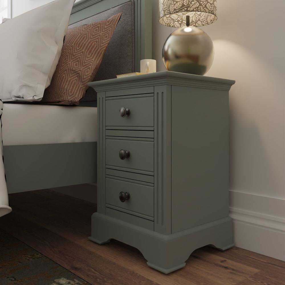 Green 3 Drawer Bedside