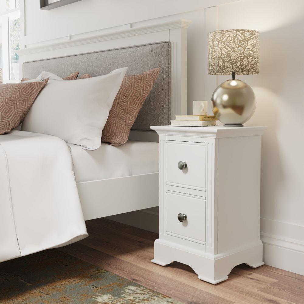 White 2 Drawer Bedside