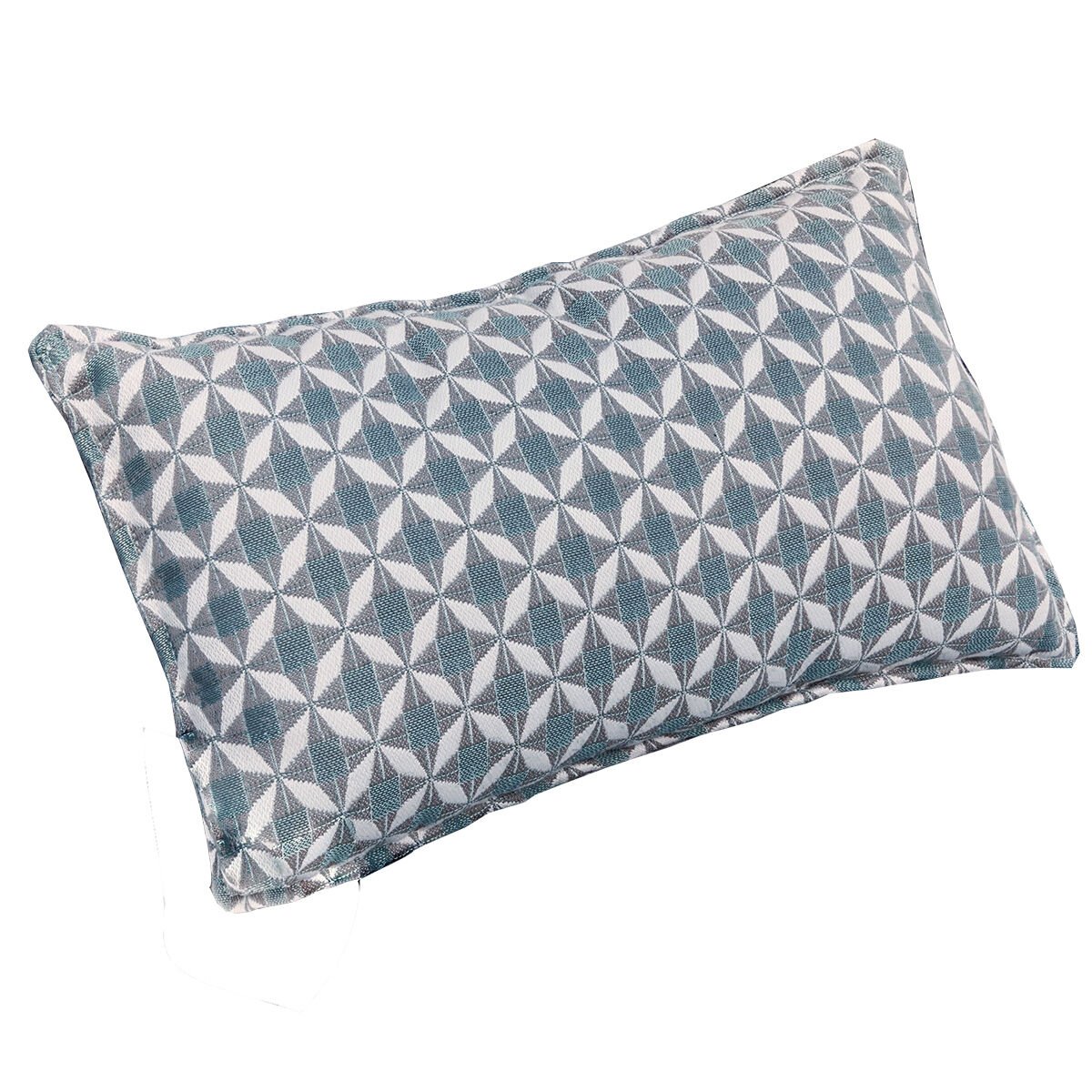 Pair of Blue Mosaic Bolster Outdoor Cushions