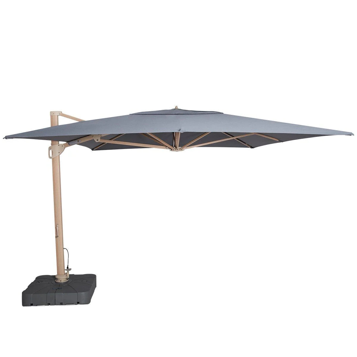 Artemis LED 3m x 4m Rectangular Rotating Parasol - Grey