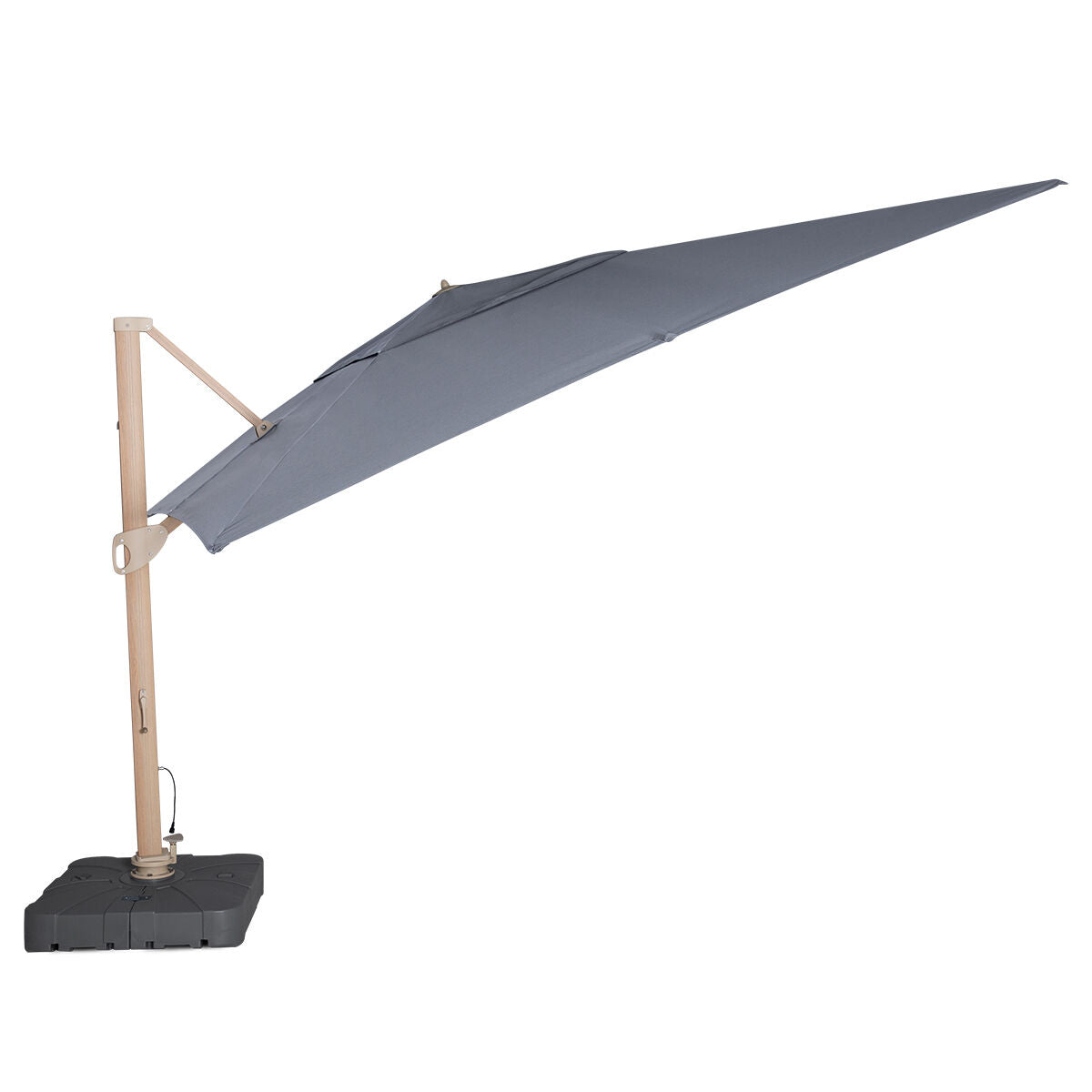 Artemis LED 3m x 4m Rectangular Rotating Parasol - Grey