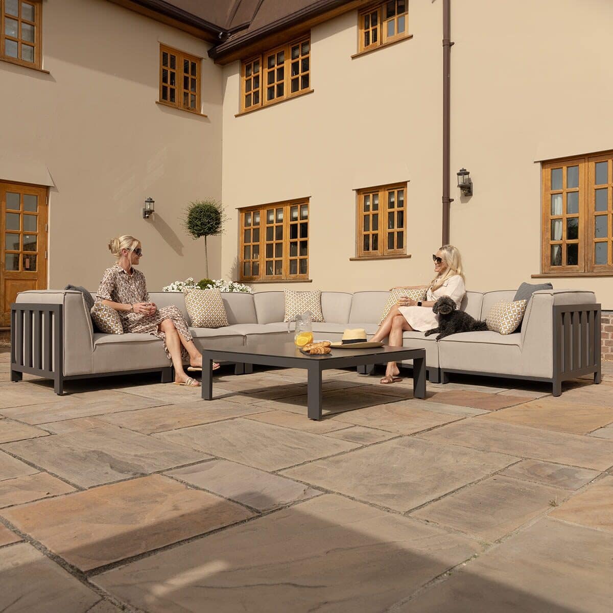 Oatmeal Large Corner Sofa Set Set