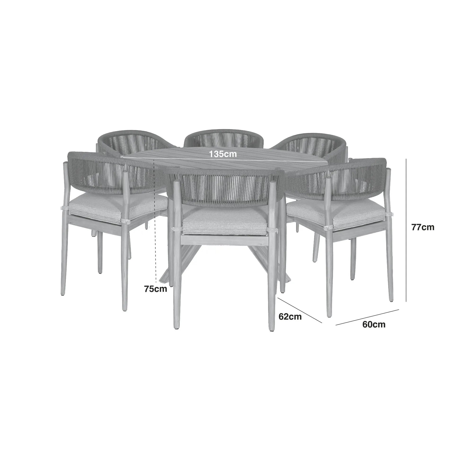 Porto 6 Seat Round Dining Set