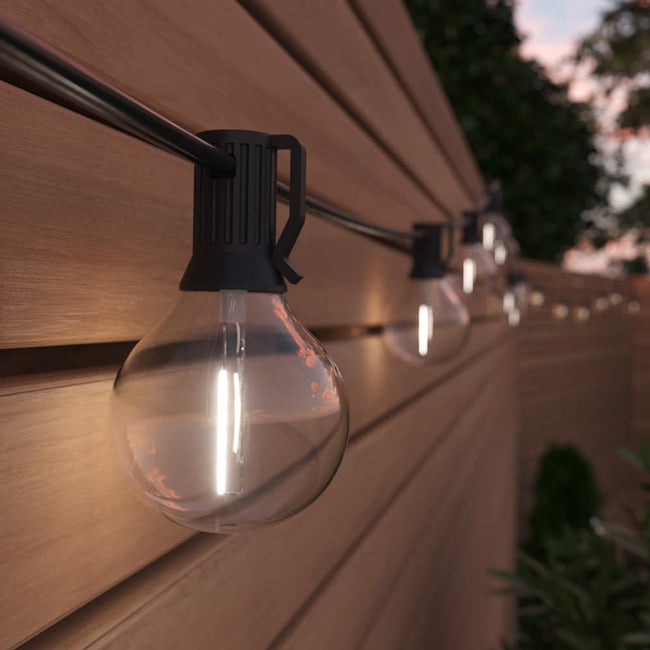 Solar Festoon Lights (Set Of 25 Glass Bulbs)