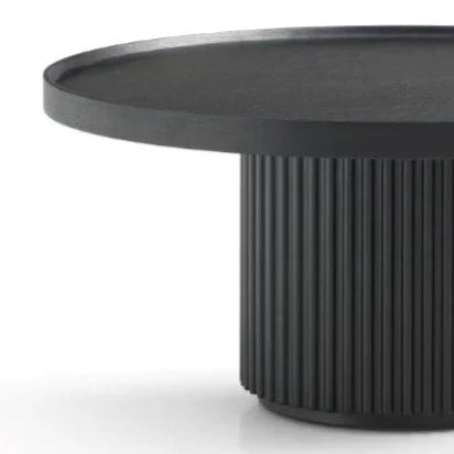 Black Circular Ribbed Coffee Table