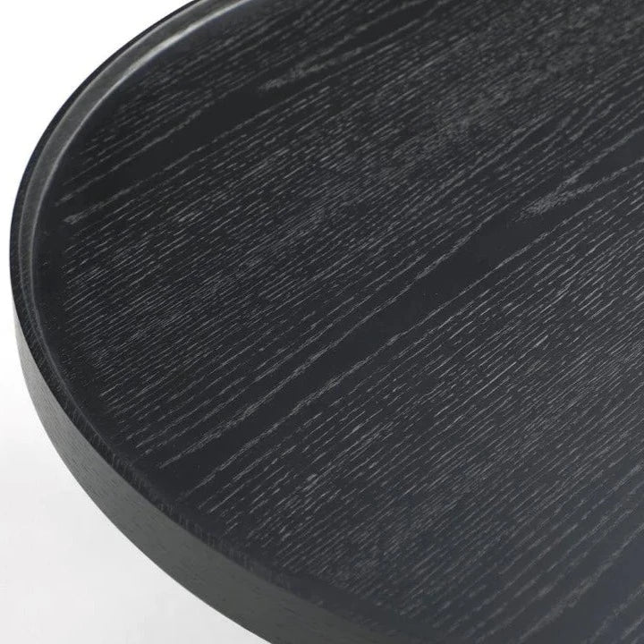 Black Circular Ribbed Coffee Table