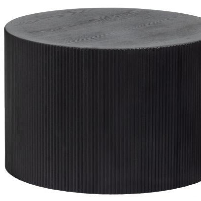 Black Ribbed Circular Coffee Table