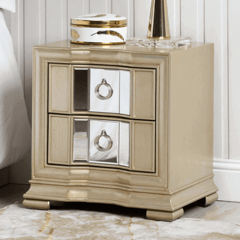 Champagne 2 drawer bedside
