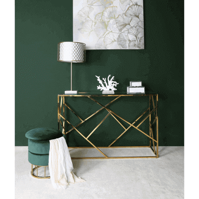 Forest Green Velvet Storage Stool