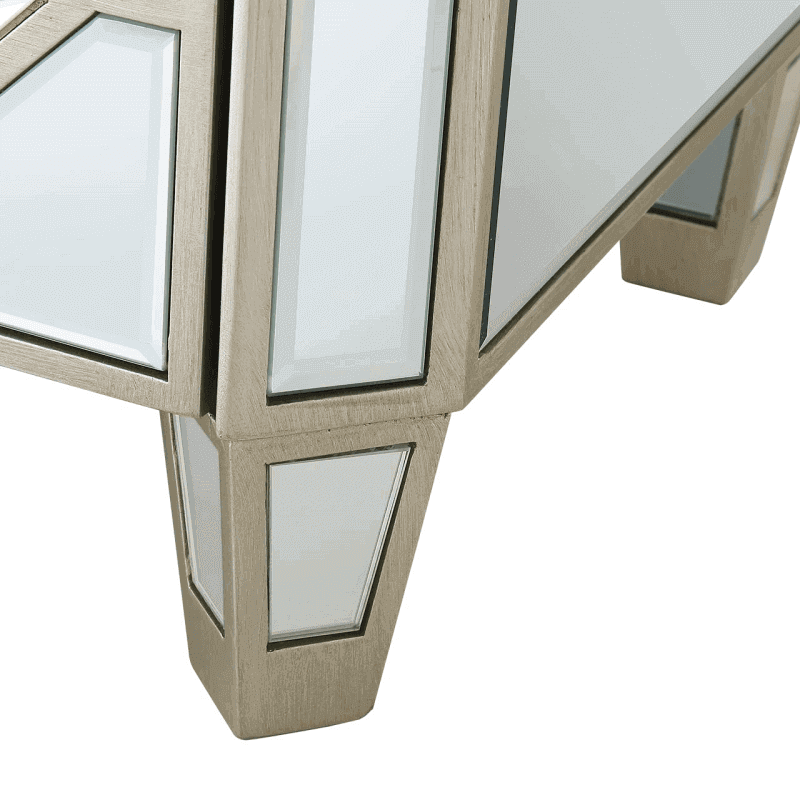 Champagne 2 Drawer Mirrored Bedside