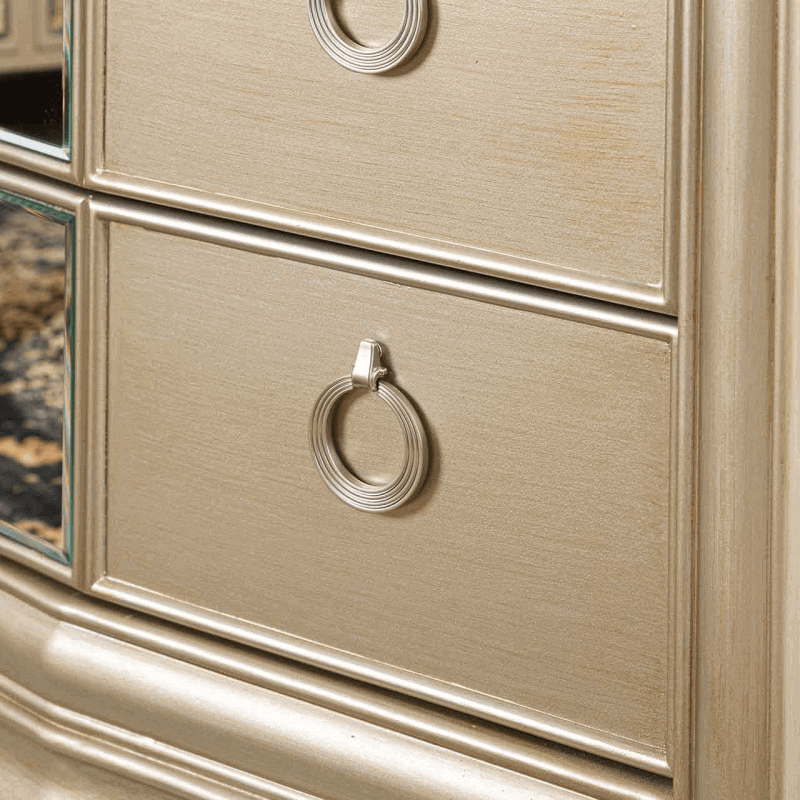 Champagne Mirrored 5 Drawer Chest