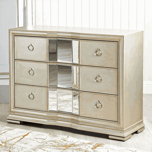 Champagne Mirrored 3 Drawer Chest