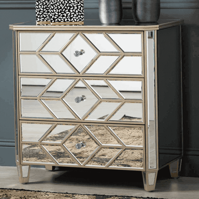 champagne 3 drawer chest