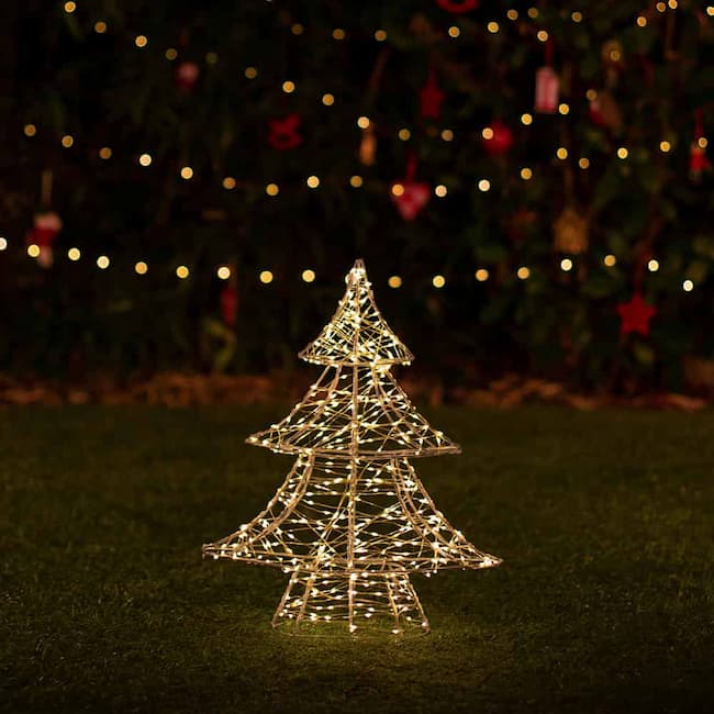 Small DualWhite Solar Christmas Tree LED