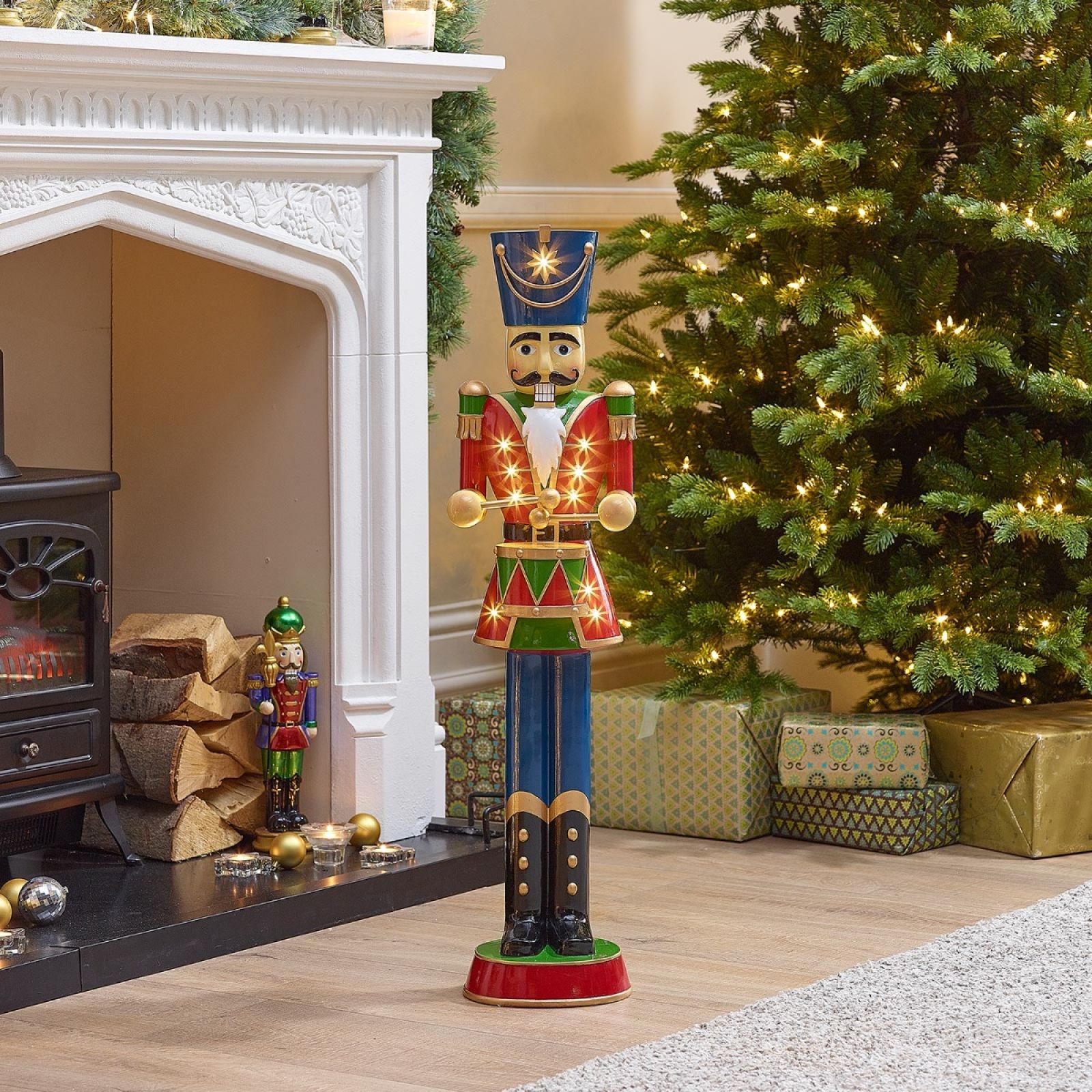 3ft Red Christmas Nutcracker with Drum
