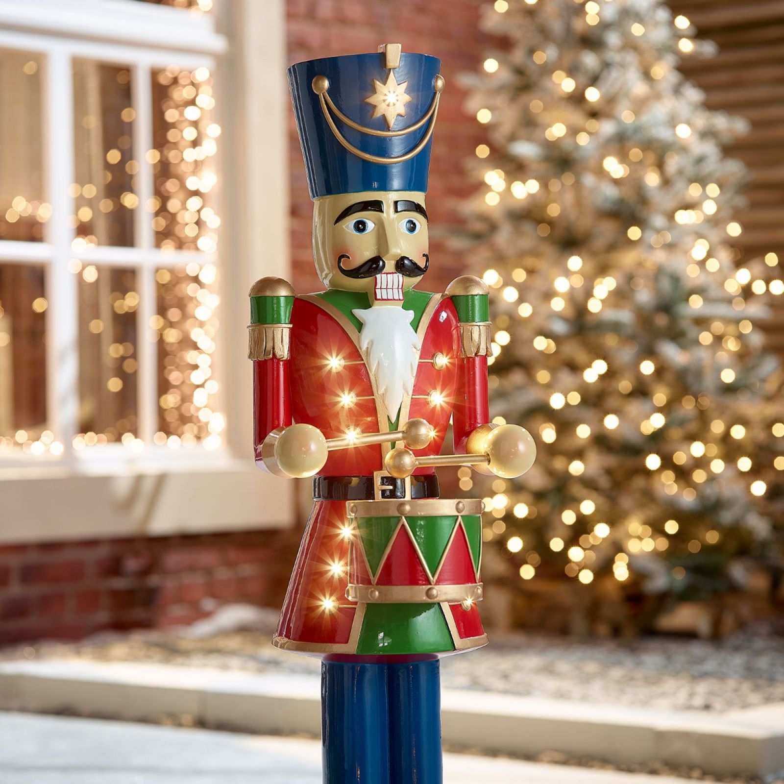 3ft Red Christmas Nutcracker with Drum