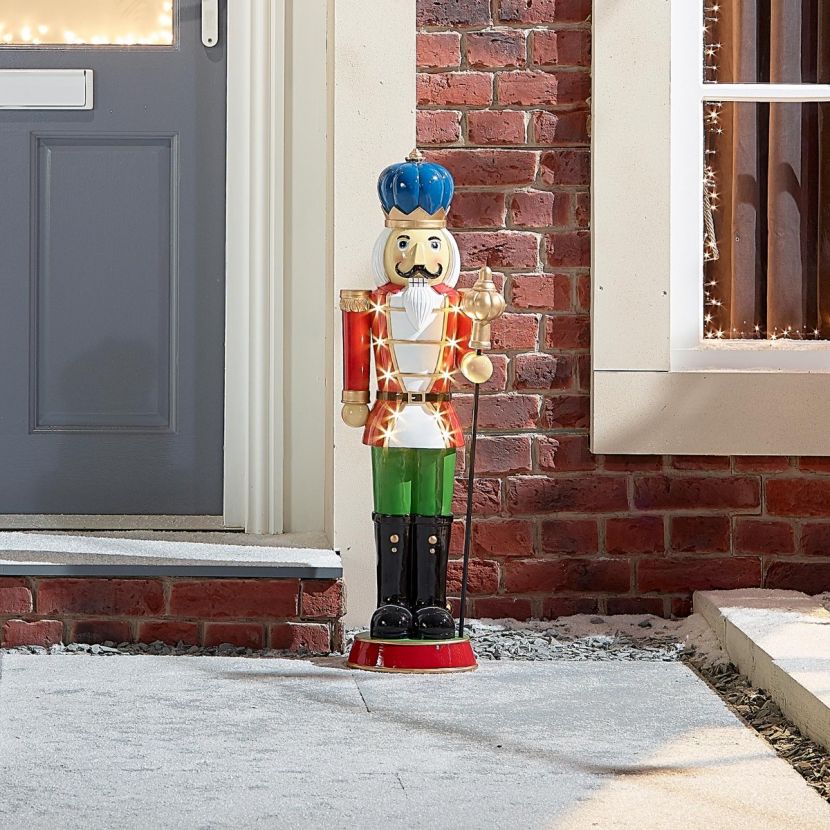 3ft Red Christmas Nutcracker with Staff