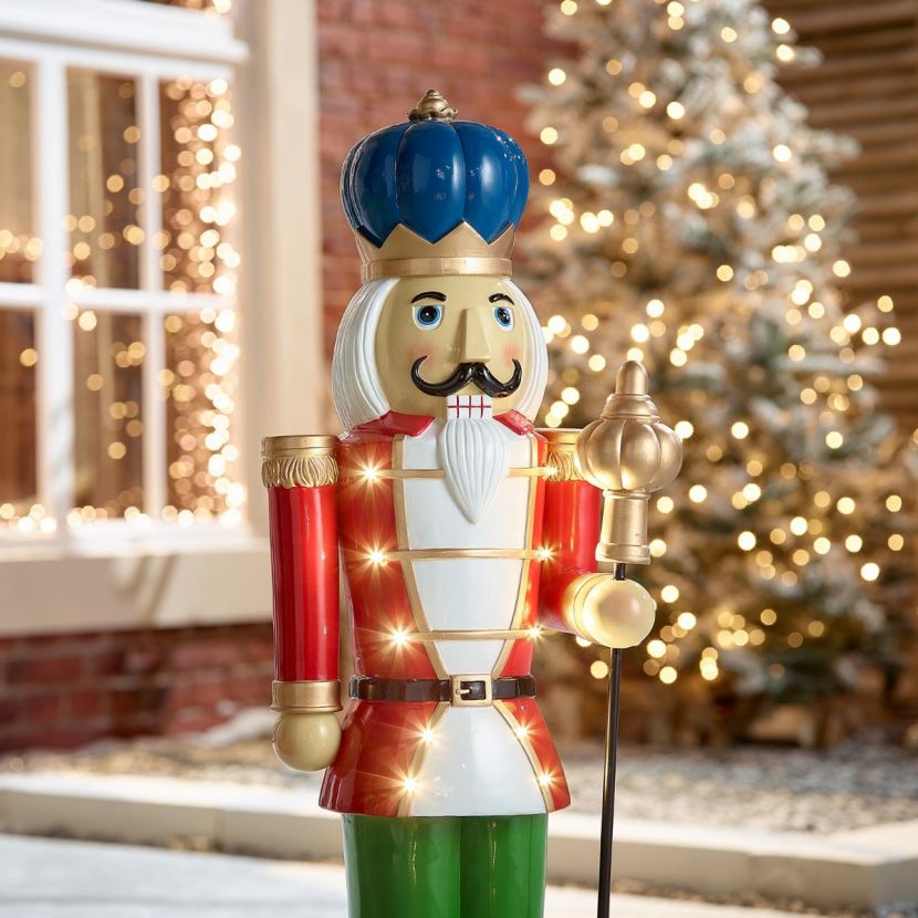 3ft Red Christmas Nutcracker with Staff