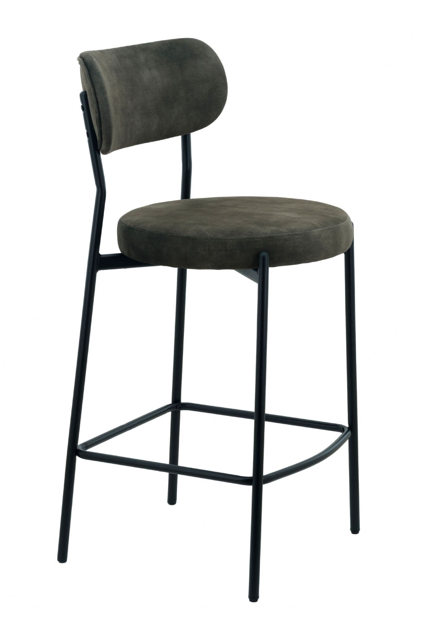 Set of 2 Green Velvet Bar Stool