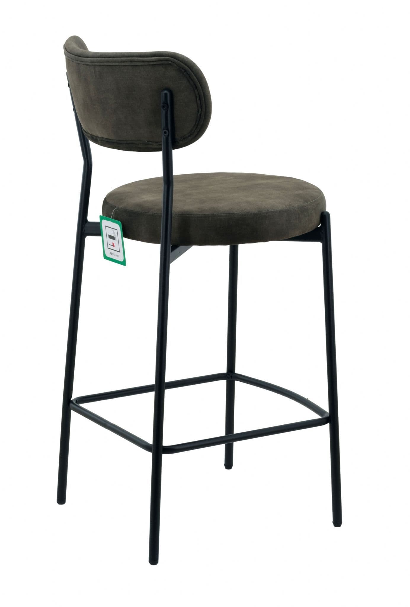 Set of 2 Green Velvet Bar Stool