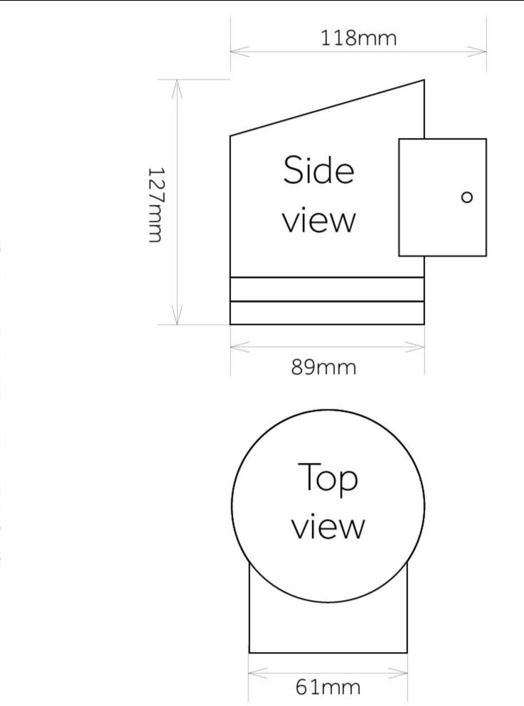 Stainless Steel Solar Wall Light Dimensions