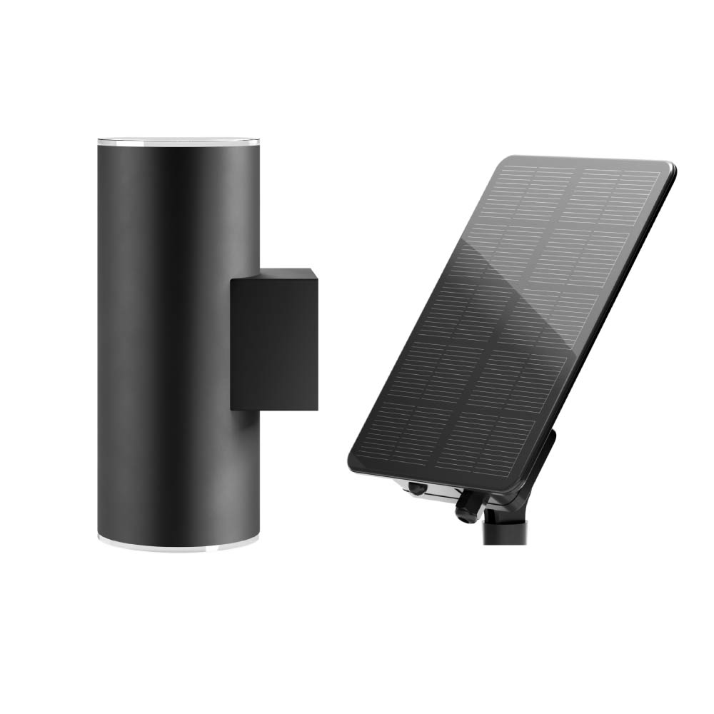 Dark Grey Up & Down Solar Wall Light