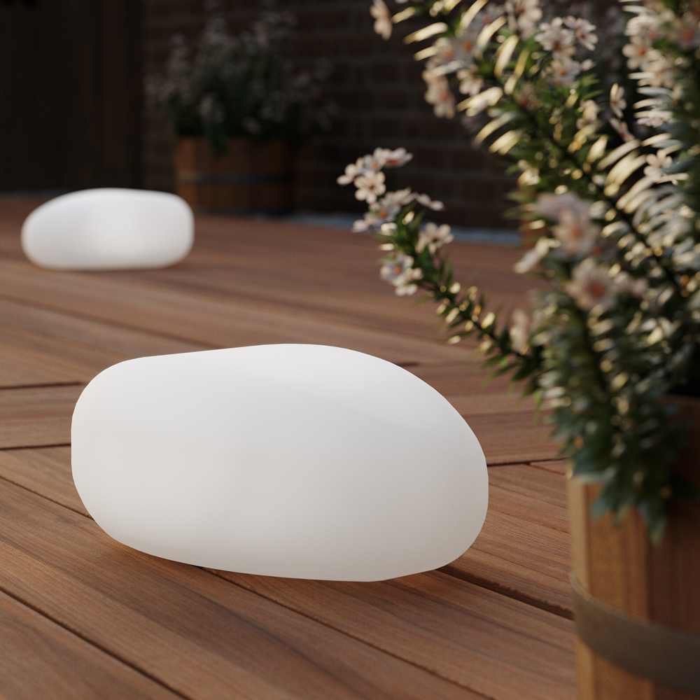 Multicoloured Indoor & Outdoor Solar Pebble Mood Light