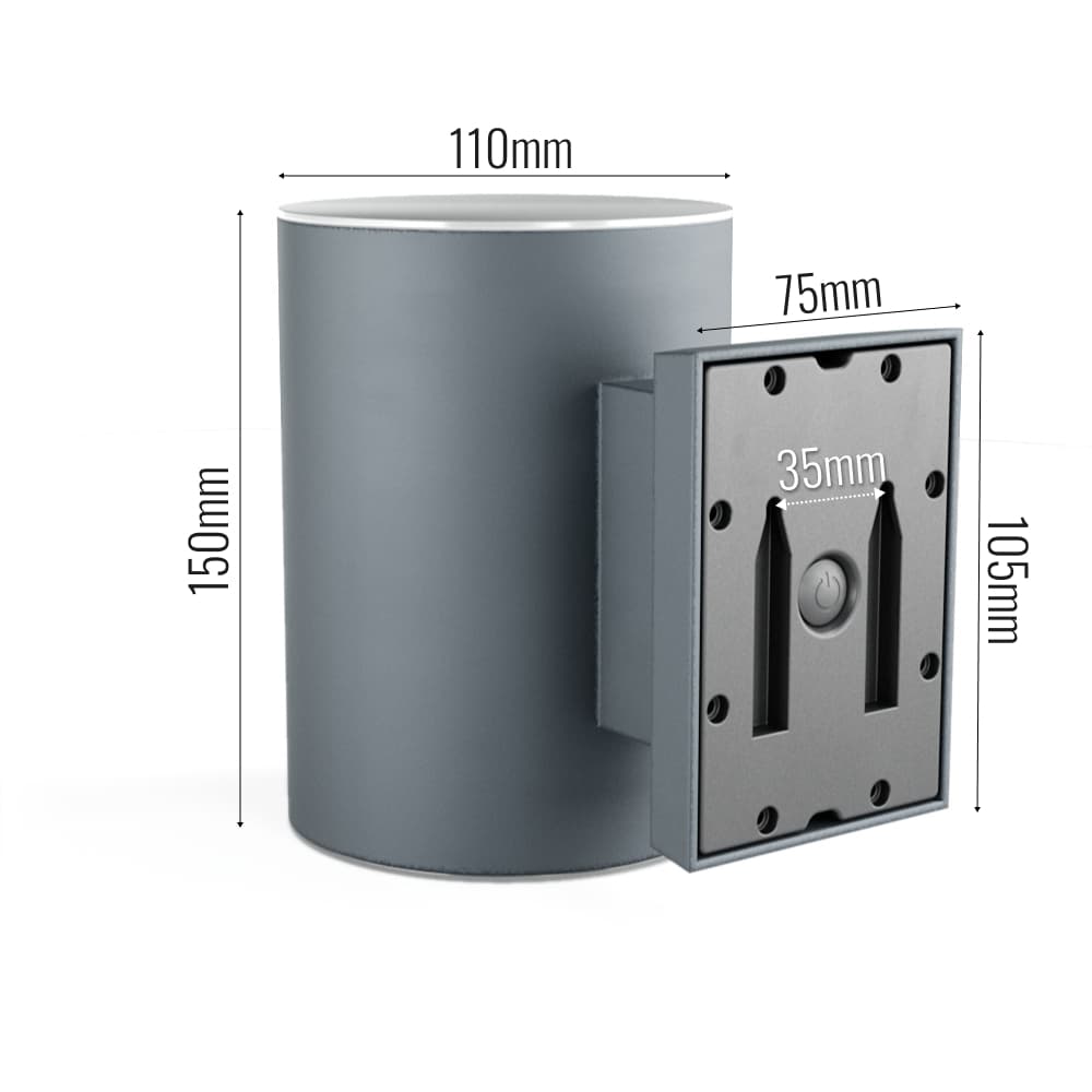 Dark Grey Up & Down Solar Motion Wall Light