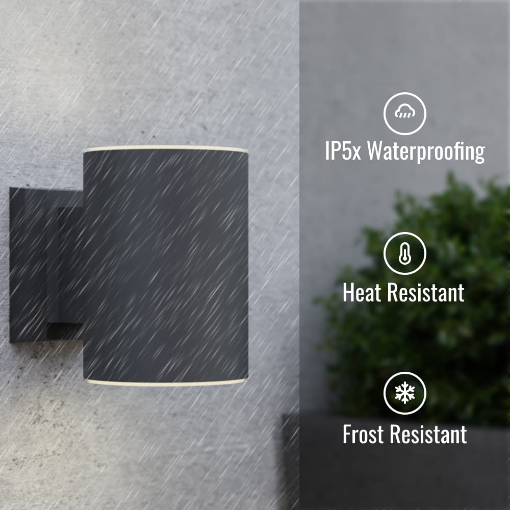 Dark Grey Up & Down Solar Motion Wall Light